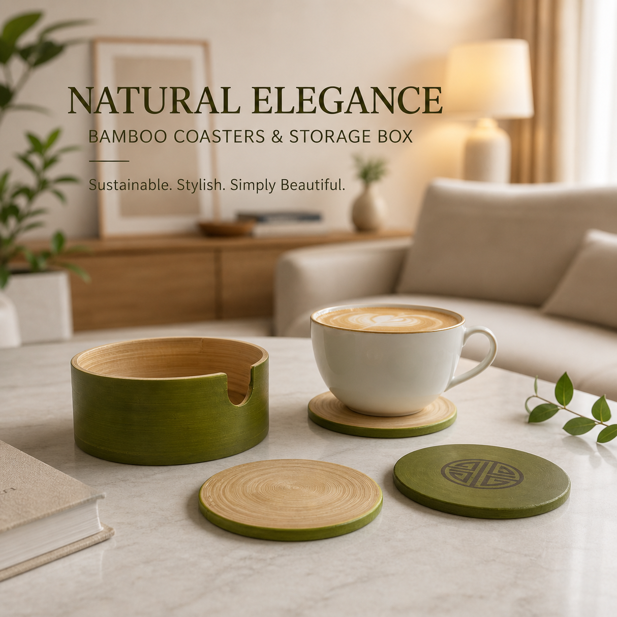 bamboo coaster set
